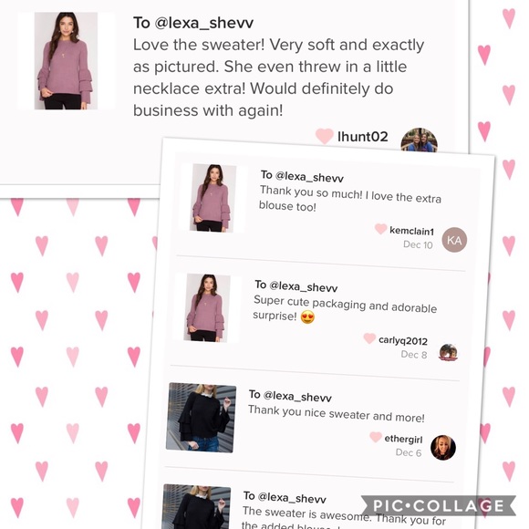 Triple Ruffle Bell Sleeve Sweater - Picture 3 of 3